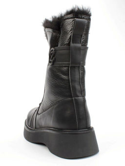 04-YPM5834A BLACK Ботинки зимние женские (натуральная кожа, натуральный мех)