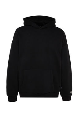 TRENDYOL MAN Siyah Kapusonlu Oversize/Genis Kesim Nak?sl? Etiketli Yumusak Kumas Sweatshirt TMNAW24SW00031 - Trendyolmilla фото 11
