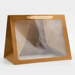 Цена за 10 шт. Пакет подарочный с широким дном и окном 35?29?28 см, крафт