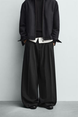 WIDE-LEG PLEATED TROUSERS - Zara фото 2