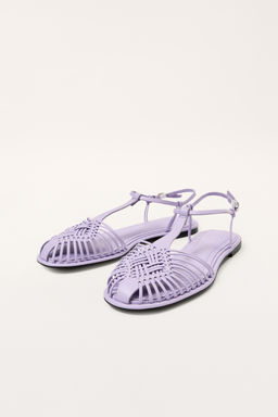 LIMITED EDITION BRAIDED LEATHER CAGE SANDALS - Zara фото 6