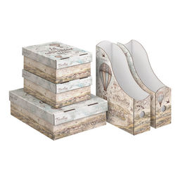 Набор для наст. хран. из карт.: короб 3 шт., лоток 2 шт., TRAVELLING AIR, шт