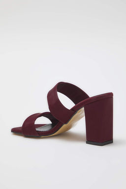 Trendyolmilla Shoes Bordo Cift Bantl? Kad?n Blok Topuklu Terlik TAKSS25TO00102  фото 7