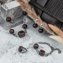 Серьги из муранского стекла MAROON LS3551