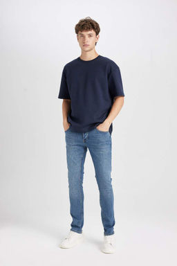 Базовая футболка свободного кроя с круглым вырезом и короткими рукавами - Defacto фото 2