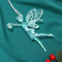 Цена за 2 шт. Ёлочная игрушка Зимнее волшебство. Фея с шариком, 1211.5 см, голубой перелив фото 5