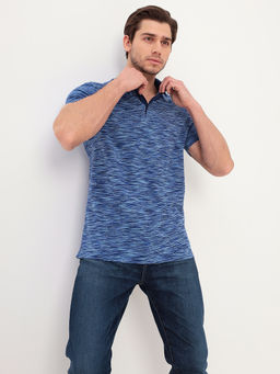 Джемпер мужской с воротником поло короткий рукав GREG G144-KM1246-OR1046 (синий)  фото 7