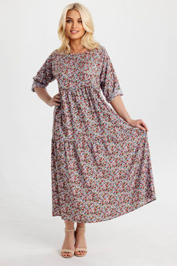 Платье штапель 5872/116/Голубой, коралловый - Rise фото 3