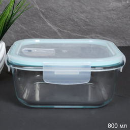 Контейнер квадратный, крышка с клапаном 800 мл, стекло / R-800TQ /уп 36/