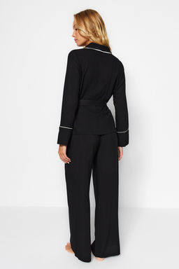 Trendyolmilla Bej Kusakl? Biye Detayl? Kruvaze Viskon Hamile Dokuma Pijama Tak?m? THMAW22PT1109  фото 16