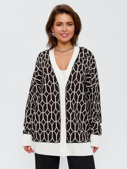 K12272 Кардиган (вязаный трикотаж) ЧЕРНЫЙ