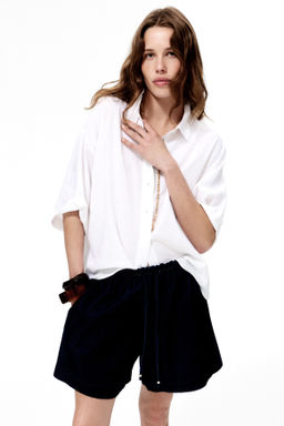 Pantal?n corto en denim con cord?n de ajuste - H&m фото 4