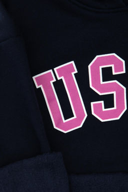 K_z _ocuk Lacivert _ardonlu Kap__onlu Sweatshirt Sepette S_rpriz _ndirim - U.s. polo assn фото 3