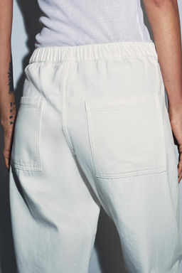 PANTAL?N DENIM BARREL BOLSILLOS ZW COLLECTION / Blanco - Zara фото 13