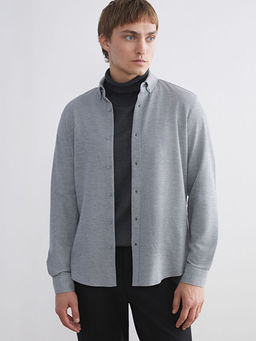 Slim Fit Uzun Kollu Erkek Dokulu G?mlek