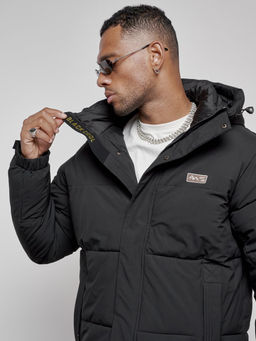 Куртка молодежная мужская зимняя с капюшоном черного цвета 8356Ch - Wonderrman фото 13