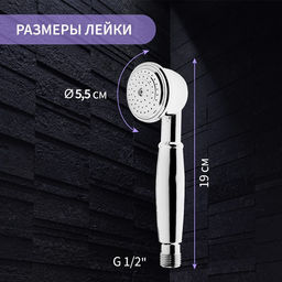 Лейка для душа ZEIN Z402, 1 режим, d=55 мм, пластик, цвет хром