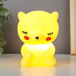 Ночник "Медвежонок" LED от батареек 3xLR44 желтый 7х7х11,5 см