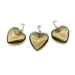 Кулон Сердце 20*20мм из раухтопаза имитация