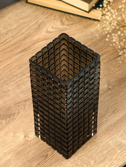 Ваза для цветов «Валери», кубики, 24.5×10 см, стекло, серая