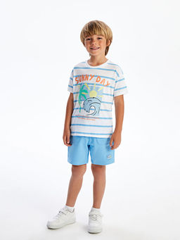 Bisiklet Yaka ?izgili Penye Erkek ?ocuk Ti??rt