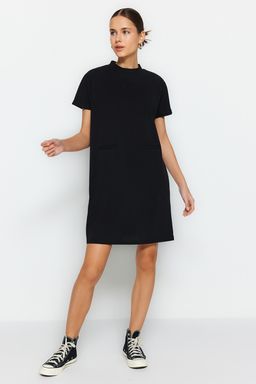 TRENDYOLMILLA Yag Yesili Cep Gorunumlu Belden Ac?lan/Skater Mini Smart Krep Elbise TWOSS23EL01802  фото 13
