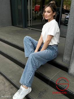 Джинсы багги с высокой посадкой