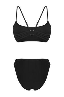 TRENDYOLMILLA Siyah Bralette Biyeli S?rt Detayl? Regular Bikini Tak?m? TBESS25BT00080  фото 7