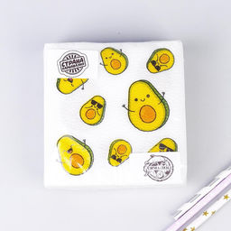 Цена за 2 шт. Салфетки бумажные «Авокадо», однослойные, 24×24 см, набор 20 шт.