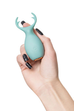 Вибратор Штучки-Дрючки, Mr. Moose, бирюзовый, силикон, 9,5 см  фото 8