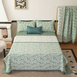 Комплект постельного белья на резинке Сатин Aurora Veil с Покрывалом AVR006 180*200*25;160*200*25;140*200*25 Евро - Ситрейд фото 8