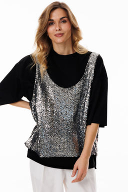 Блуза Lars Style 1054 черный, металлик