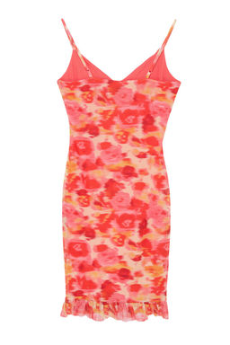 Turuncu Bask?l? F?rf?r Detayl? Ask?l? Vucuda Oturan Esnek Orme Mini Kalem Elbise TWOSS24EL00758 - Trendyolmilla фото 8