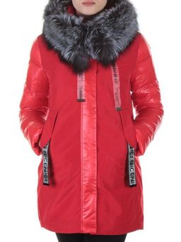 8179 RED Пальто женское с натуральным мехом Jarius - Fashion фото 4