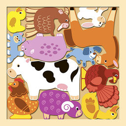 Развивающая игра "Ферма. Деревяшки-развивашки" (Step Kids)