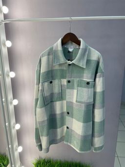 512 Рубашка клетка, мятный - Knitka wear фото 7