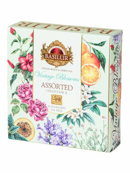 Коллекция Винтажные Цветы/Ассорти №2/ (72241) зел/черн саше 40 пак (4 вида по 10 шт)/ (BASILUR)