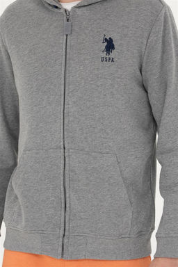 U. S. Polo Assn / Мужской серый меланжевый свитшот - U.s. polo assn фото 6