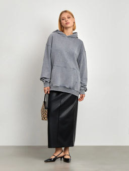 Худи с эффектом варки и вышивкой - Emka фото 5