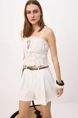 Beyaz Lastik Detayl? Brode Dokuma Bluz TWOSS26BZ00555 - Trendyolmilla фото 2