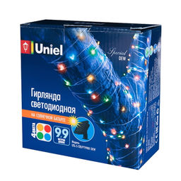 USL-S-128/PT9900 DEW Садовая гирлянда на солнечной батарее Роса. 100 светодиодов. Разноцветный свет. 1*АА Ni-Mh аккумулятор в/к. IP44. TM Uniel. - Volpe фото 8