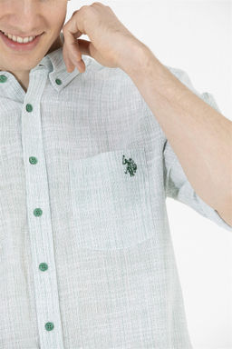 U. S. Polo Assn / Мужская зеленая рубашка с длинным рукавом - U.s. polo assn фото 14