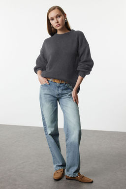 Bordo Genis Kal?p Fitilli Yumusak Dokulu Triko Kazak TWOAW25KZ00342 - Trendyolmilla фото 14