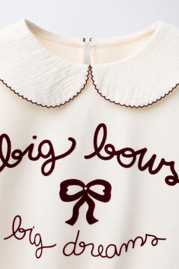 EMBROIDERED PETER PAN COLLAR SWEATSHIRT - Zara фото 3