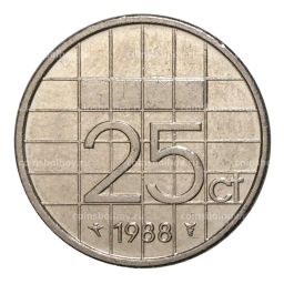 25 центов 1988 года Нидерланды