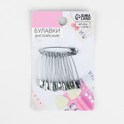 Цена за 7 шт. Булавки английские, 31 мм, 10 шт., цвет серебряный