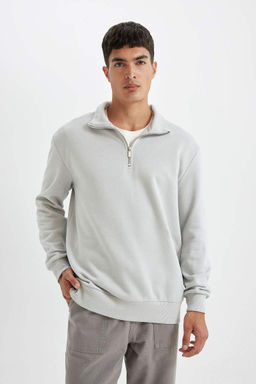 Толстая толстая толстовка на молнии и воротнике-стойке Comfort Fit