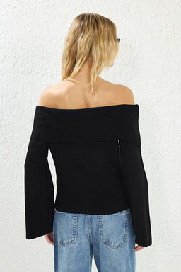 Bordo Gul Detayl? Carmen Yaka Triko Kazak TWOAW25KZ00373 - Trendyolmilla фото 16