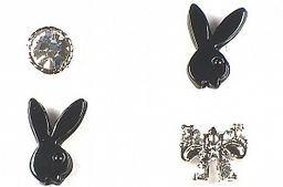 Серьги-гвоздики Зайчик-бантик PR2379 черный