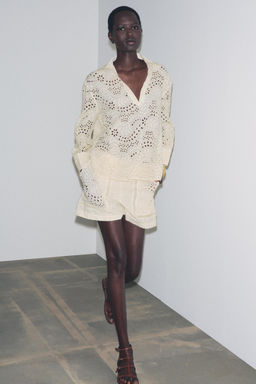 ZW COLLECTION SHIRT WITH CUTWORK EMBROIDERY